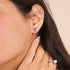 Violet cosmique | Argent sterling .925 | Boucles d'oreilles mini clous Galaxy Glass